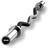 XMark Olympic EZ Curl Bar, Olympic Barbell, 400 lb Weight Capacity Easy Curl Bar, Curling Bar, Bicep Curl and Triceps Extension, Fits 2' Olympic Weight Plates, Great for Your Home Gym
