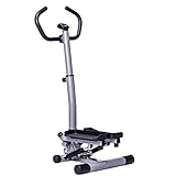 Goplus Stair Stepper Twister 2 in 1 Step Machine Fitness Exercise Workout with Handle Bar and LCD Display Cardio Trainer Stair Climber