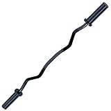 Body-Solid OB47B 47 in. EZ Curl Olympic Bar for Bicep and Triceps Exercises, 300 Lb. Weight Plate Capacity, Black