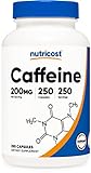 Nutricost Caffeine Pills, 200mg Per Serving (250 Caps)