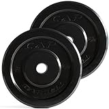 CAP Barbell Premium Bumper Plate Set, Black, 45 lb Pair
