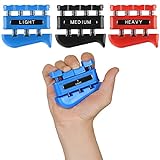 3 Pack Finger Strengthener - Exerciser for Forearm and Hand Grip Workout Equipment Musician, Rock Climbing Therapy Gripper Set Kit