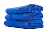 The Rag Company - Sport & Workout Towel - Gym, Exercise, Fitness, Spa, Ultra Soft, Super Absorbent, Fast Drying Premium Microfiber, 320gsm, 16in x 27in, Royal Blue (3-Pack)