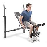 Marcy Competitor Adjustable Olympic Weight Bench with Leg Developer for Weight Lifting and Strength Training CB-729, Black