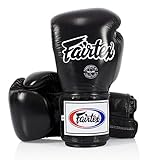 Fairtex Boxing Gloves BGV5 - Super Sparring Gloves, Black/White Color. Size: 12 14 16 oz. Sparring Gloves for Kick Boxing, Muay Thai, MMA