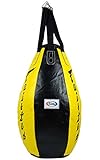 Fairtex HB15 Heavy Bag Super Tear Drop Muay Thai Boxing Unfilled (Black Yellow)