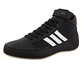 Adidas Men's HVC Wrestling Shoe, Black/White/Iron Metallic, 10.5