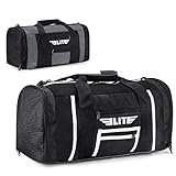 Jiu Jitsu Bjj Gym Duffle Bag for MMA, BJJ, Jiu Jitsu, Boxing Gear, Duffel Athletic Gym Mesh Bag (Black, Medium)