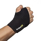 BraceUP Adjustable Wrist Wrap for Men and Women - Workouts Wrist Band, Carpal Tunnel Compression Wrist Brace, Tendonitis Wrist Splint, Left Right Hand One Size Adjustable (Black)