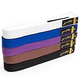 Gold BJJ Jiu Jitsu Belt - Premium Heavyweight Belts with Rank Bar for Stripes (Brown, A1)
