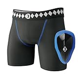 Diamond MMA Athletic Cup Groin Protector & Compression Shorts System with Built-in Jock Strap, Large