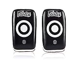 Fairtex Curved MMA Muay Thai Pads for Punching, Blocking, Kicking,Hand Punch, Hitting | Light Weight & Shock Absorbent Boxing Mitts | Extra Padding for Sparring - Black/White(Std, Pair)