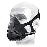 Phantom Athletics Black Workout Training Mask for Endurance Sports, High Altitude Elevation Effects, Strengthen Lungs and Breathing Muscles with 4 Levels of Resistance, Size: M