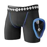 Diamond MMA Compression Shorts Jock Strap Athletic Cup Groin Protector System - Large | Athletic Supporters for Men with Cup for High Impact Sports | Compression Shorts w/Built In Jockstrap with Cup