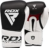 RDX Boxing Gloves for Training Muay Thai Cowhide Leather Mitts for Kickboxing, Fighting Sparring Great for Heavy Punch Bag, Double End Speed Ball, Grappling Dummy and Focus Pads Punching