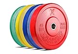 X Training Equipment Premium Color Bumper Plate Solid Rubber with Steel Insert - Great for Crosstraining Workouts (Set: 230lb)