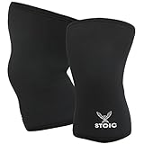 Stoic Knee Sleeves for Powerlifting - 7mm Thick Neoprene Sleeve for Bodybuilding, Weight Lifting Best for Squats, Cross Training, Strongman Professional Quality & Ultra Heavy Duty (Pair) (Large)