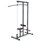 Akonza Home Workout Lat Pull-down Machine High and Low Pulley Stations and Handle Barsfor Upper Body Fitness and Exercise - Gray