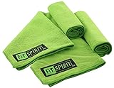 FIT SPIRIT Set of 2 Super Absorbent Microfiber Non Slip Skidless Sport Towels (20x40) - Green Towels