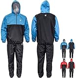 RDX MMA Sauna Sweat Suit Running Non Rip Track Weight Loss Slimmimg Fitness Gym Exercise Training,Blue,2X-Large