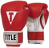 Title Boxing Pro Style Leather Training Gloves, Red/White, 14 oz