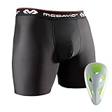 McDavid 9255 Youth Boxer Short with Flex Cup, Black, Large