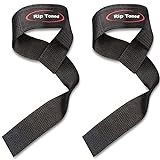 Rip Toned Wrist Straps for Weightlifting - 23" Weight Lifting Straps for Men, Women (Padded) - Cotton Gym Wrist Wraps for Deadlift, Strength Training, Powerlifting, Bodybuilding - Lifting Straps Black