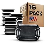 Fitpacker Meal Prep Containers - 28oz Portion Control Lunch Bento Box - Reusable Microwaveable (16 Pack - Version 2)