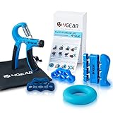 4GEAR SPORTLIFE 4G Hand Grip Strengthener Workout Kit-5 Pack-22-88lbs Adjustable Hand Gripper, Finger Stretchers, Finger Exerciser & Grip Ring-Exercise Manual & Carrying Bag Included-3 Years Warranty