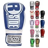 Ringside Apex Bag Gloves, IMF-Tech Boxing Gloves with Secure Wrist Support, Synthetic Boxing Gloves for Men and Women, Blue and White, L/XL