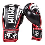 Venum "Sharp Boxing Gloves Nappa Leather, Black/Ice/Red, 16-Ounce