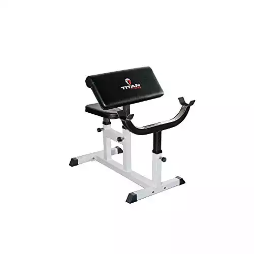 Titan Preacher Curl Station Seated Strength Training Bench Bicep Home Gym Fitness Equipment