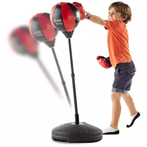 Pure Boxing Punch and Play Punching Bag for Kids - Red