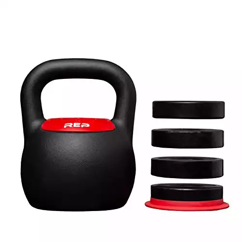 REP FITNESS Adjustable Kettlebell with Matte Powder Coating - 40lb