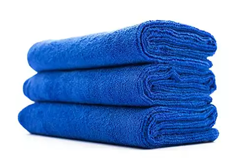 The Rag Company (3-Pack) 16 in. x 27 in. Sport, Gym, Exercise, Fitness, Spa & Workout Towel - Ultra Soft, Super Absorbent, Fast Drying 320gsm Premium Microfiber (Royal Blue, 16x27)