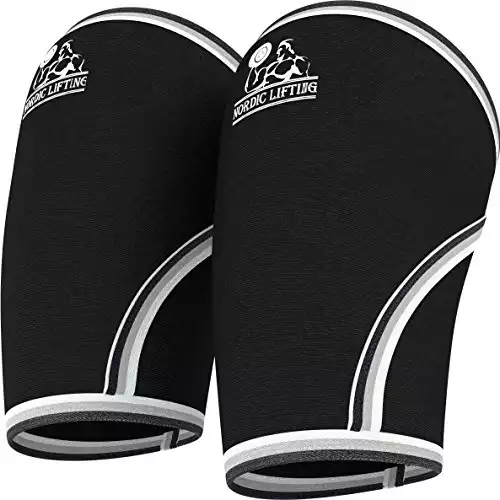 Nordic Lifting Elbow Sleeves (1 Pair) Support & Compression for Weightlifting, Powerlifting, Cross Training & Tennis - 5mm Neoprene Sleeve The Best Brace -Women & Men 1 Year Warranty,Black...