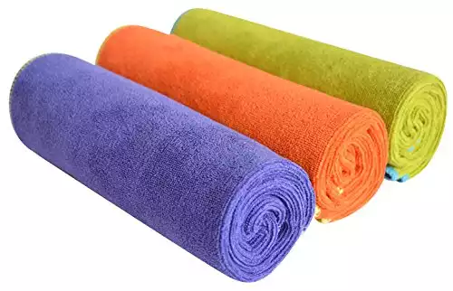 SINLAND Microfiber Gym Towels Fast Drying Sports Fitness Workout Sweat Towel 3 Pack 16 Inch X 32 Inch