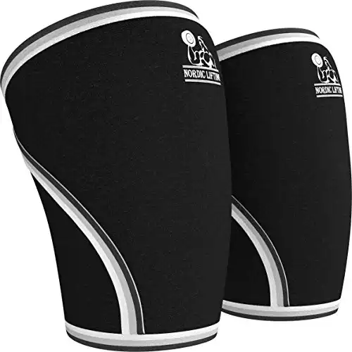 Knee Sleeves (1 Pair) Support & Compression for Weightlifting, Powerlifting & CrossFit - 7mm Neoprene Sleeve for the Best Squats - Both Women & Men, Black, Large
