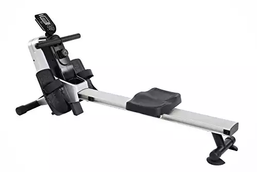 Stamina Magnetic Rowing Machine Compact Rower w/ Smart Workout App - Small Rowing Machines for Home Use, Silver