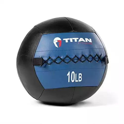 Titan Fitness Medicine Wall Ball 14" Diameter 10 lb. Soft Leather Durable