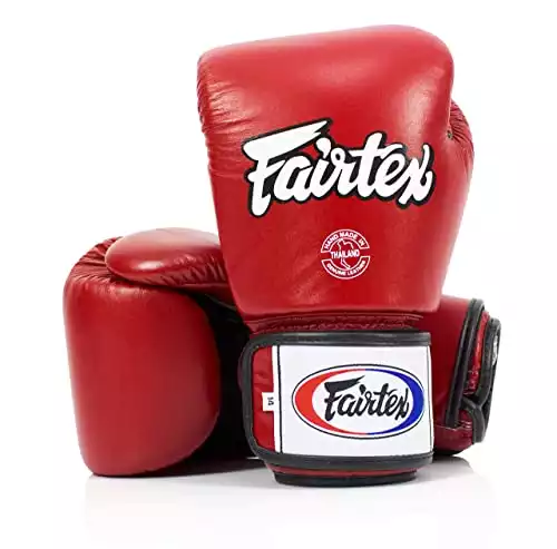 Fairtex Muay Thai Boxing Gloves. BGV1-BR Breathable Gloves. Training, Sparring Gloves for Boxing, Kick Boxing, MMA (Red, 12oz)