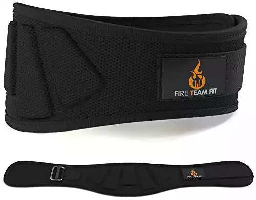Fire Team Fit Weight Lifting Belt for Men and Women, 6 Inch, Bodybuilding & Fitness Back Support for Cross Training Workout, Squats, Lunges, and Deadlift… (27" - 32" Around Navel, X-Sm...