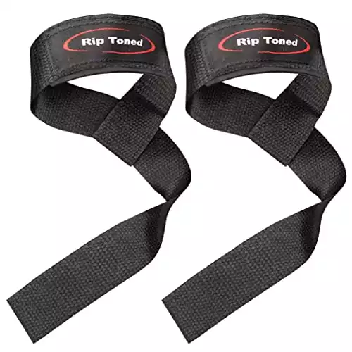 Rip Toned Lifting Straps for Weightlifting - Long 23 inch Deadlifting Straps Lifting Wrist Straps for Men & Women with Protection Padding for Deadlifts Powerlifting Strength Training (Black)