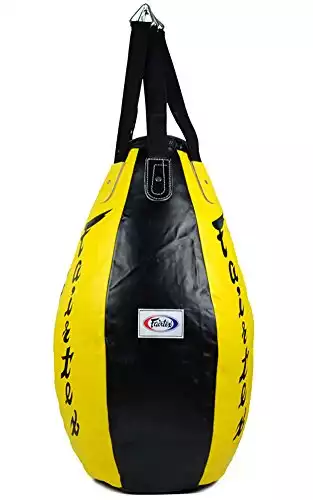 Fairtex HB15 Heavy Bag Super Tear Drop Muay Thai Boxing Unfilled (Black Yellow)