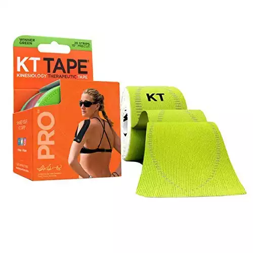 KT Tape Pro Synthetic Kinesiology Therapeutic Sports Tape, 20 Precut, 10” Strips, Winner Green