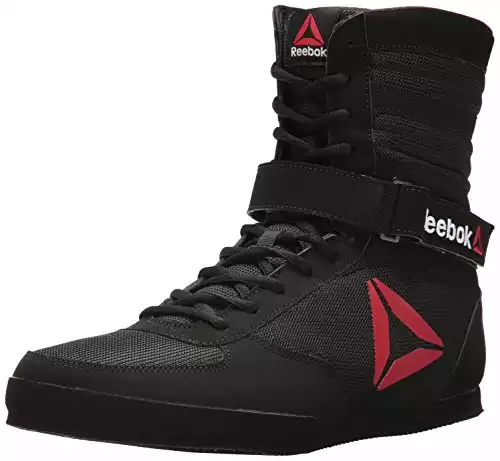Reebok Men's Boot Boxing Shoe, Buck-Delta-Black/Black/White, 10 M US