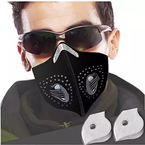 CFORWARD Dustproof Mask Activated Carbon Filtration Exhaust Gas Anti Pollen Allergy PM2.5 Face Mask for Running Cycling and Other Outdoor Activities