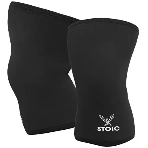 Knee Sleeves for Powerlifting - 7mm Thick Neoprene Sleeve for Bodybuilding, Weight Lifting Best for Squats, Cross Training, Strongman Professional Quality & Ultra Heavy Duty (Pair) by Stoic (Large...