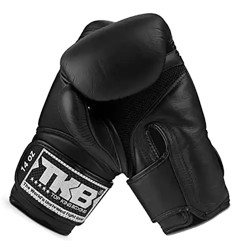 TOP KING Boxing Muay Thai Training Gloves (TKBGSA (Air) - Black/Black/Black, 10 oz)