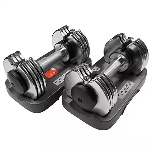 Bayou Fitness 25 LB Pair Dumbbells, Adjustable Dumbbell Set, 25 lb Adjustable Weight Pair, Adjustable Weights Dumbbell, Space Saving, Compact